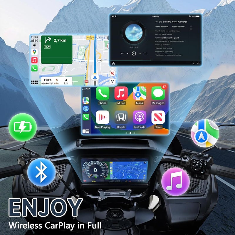 COPMERT Bypass Motorcycle Wireless CarPlay Bluetooth Adapter 2025 Street Glide Accessories with Passthrough USB-C Charging Port - Image 5